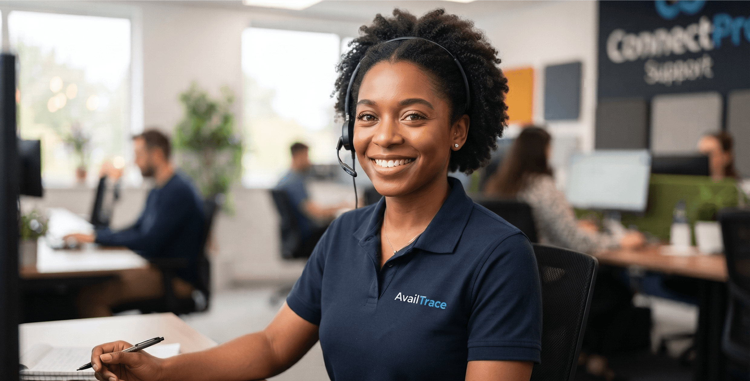 AvailTrace Customer Support Agent Smiling